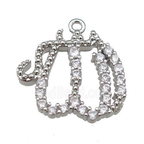 copper pumpkin pendant paved zircon, platinum plated