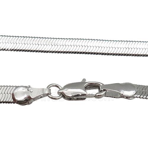copper snakeskin necklace chain, platinum plated