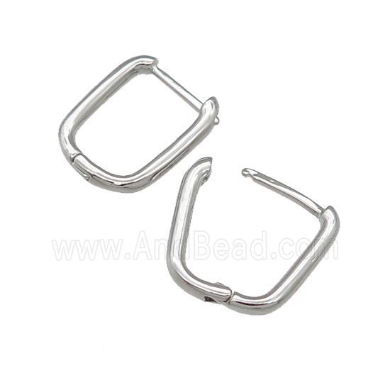 copper Latchback Earring, platinum plated