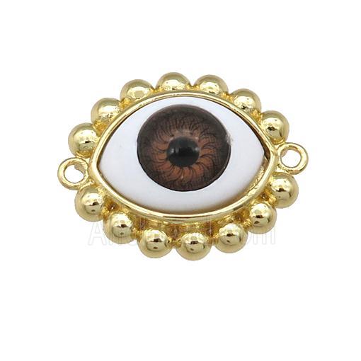 copper connector with red Evil Eye, gold plated