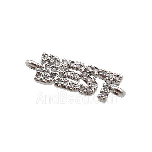 copper BEST connector pave zircon, platinum plated