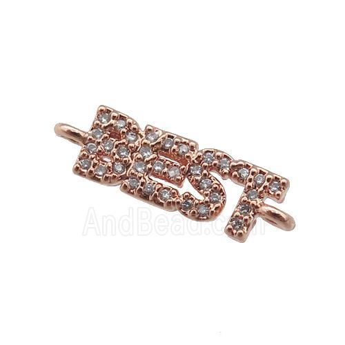 copper BEST connector pave zircon, rose gold
