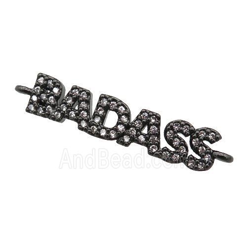 copper BADASS connector paved zircon, black plated