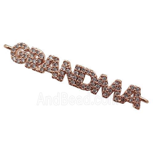 copper GRANDMA connector paved zircon, rose gold