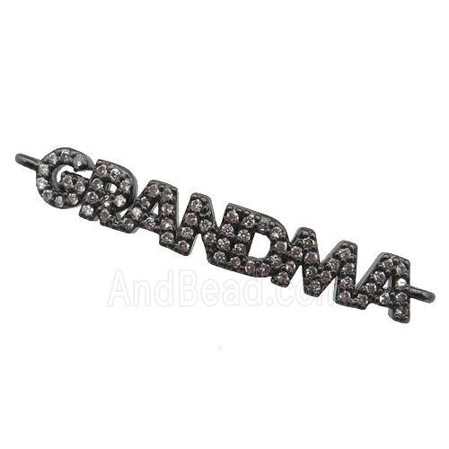 copper GRANDMA connector paved zircon, black plated