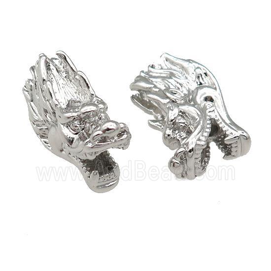 copper Dragon Beads, platinum plated