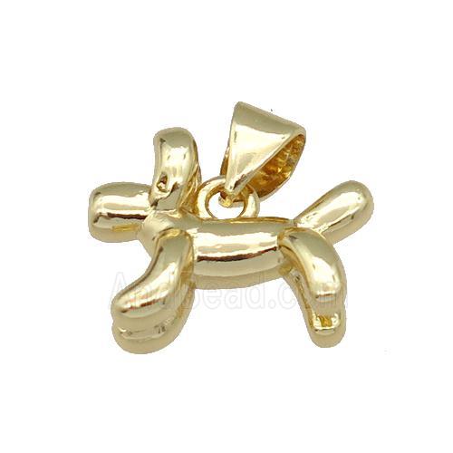 copper dog charm pendant, gold plated
