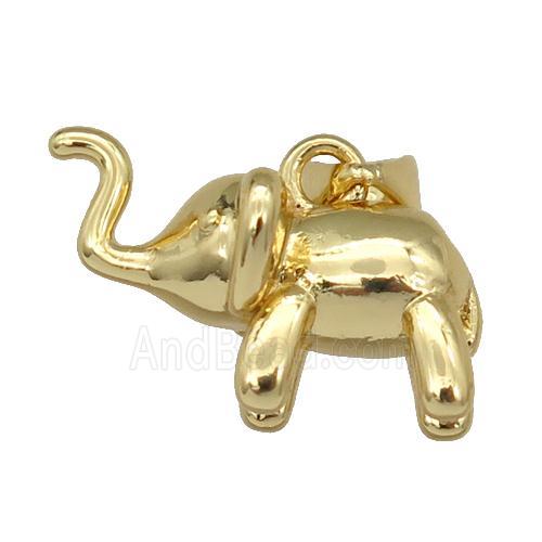 copper elephant pendant, gold plated