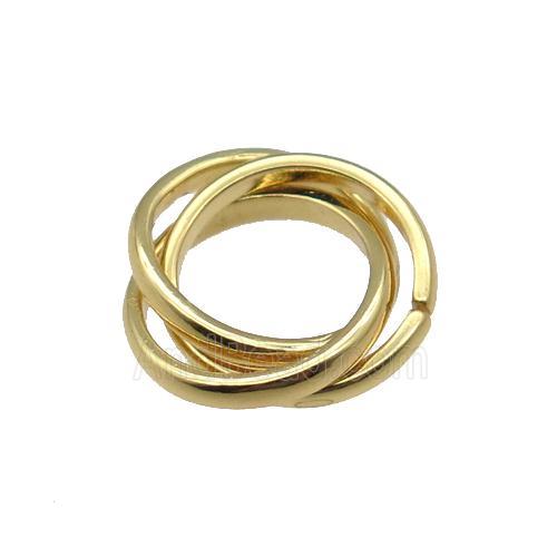 copper circle Link ring pendant, gold plated