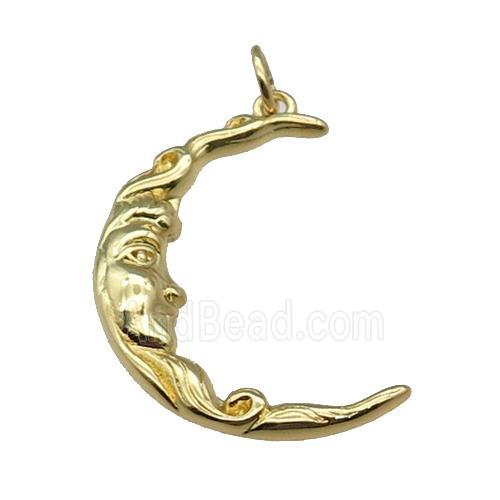 cpper Moon charm face, gold plated