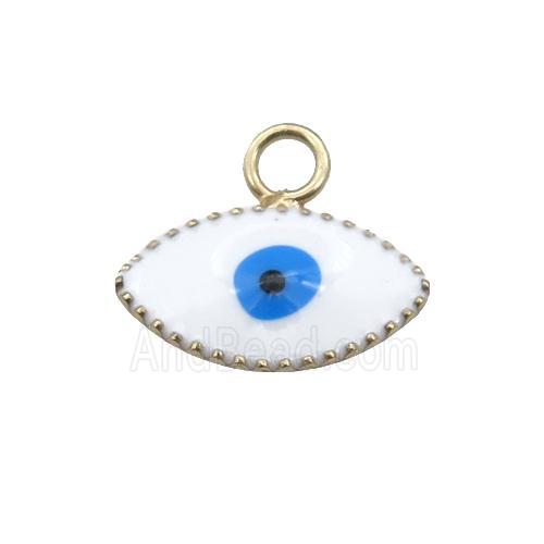 copper Evil Eye pendant with white enamel, gold plated