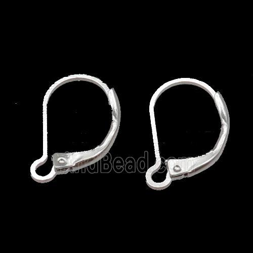 copper Latchback Earring, platinum plated
