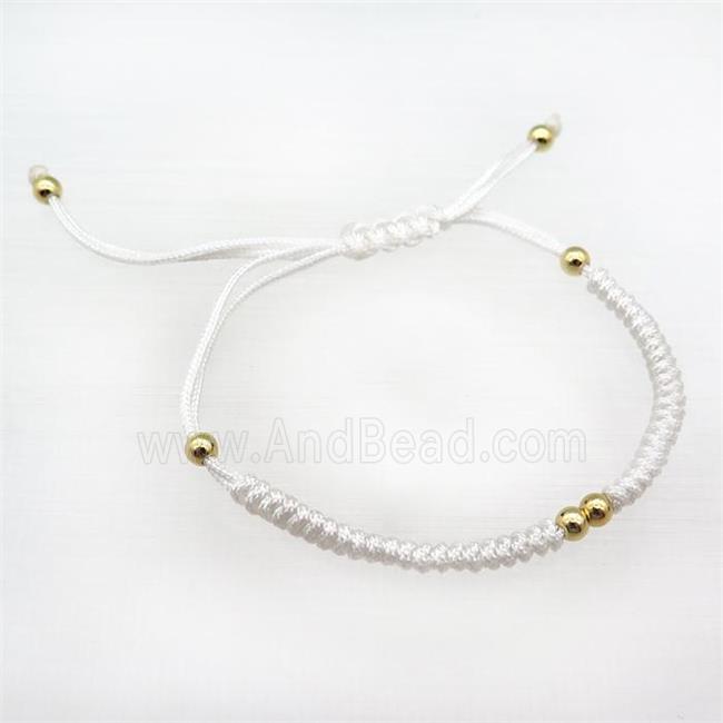 white nylon braclet, adjustable