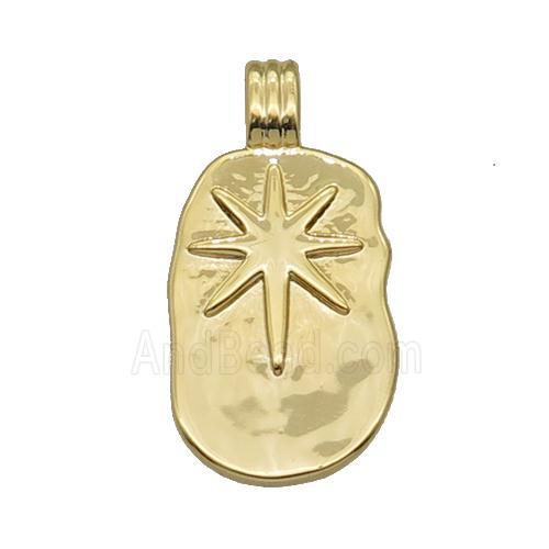 copper northStar pendant, gold plated