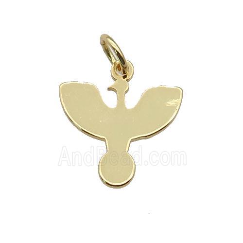 copper hawk charm pendant, gold plated
