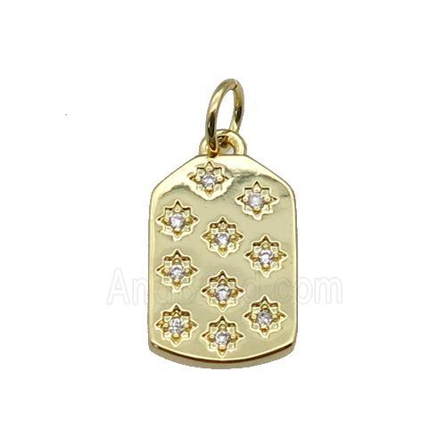 copper Stars pendant paved zircon, gold plated
