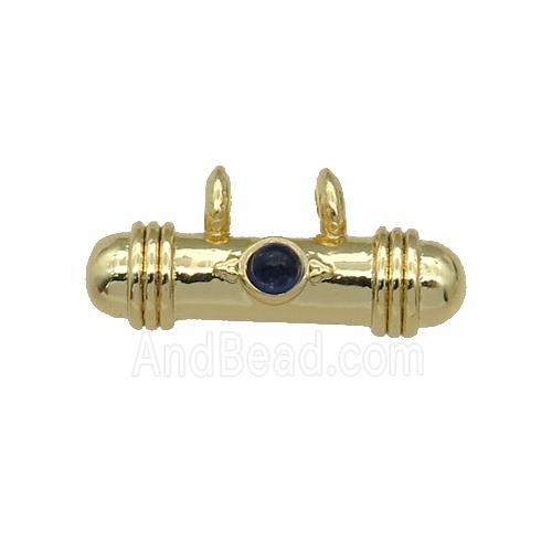 copper stick pendant, gold plated