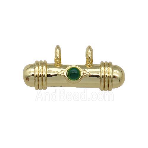 copper stick pendant, gold plated