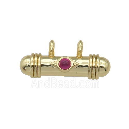 copper stick pendant, gold plated