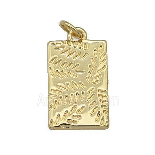 copper Rectangle pendant, gold plated