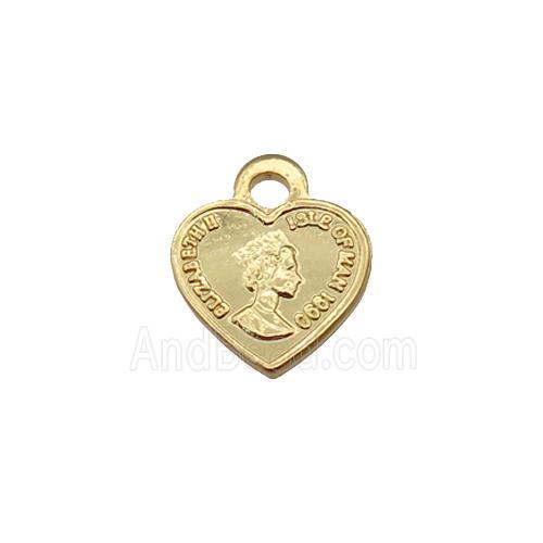 copper heart, gold plated