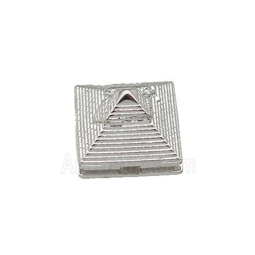 coppery Pyramid charm beads, platinum plated