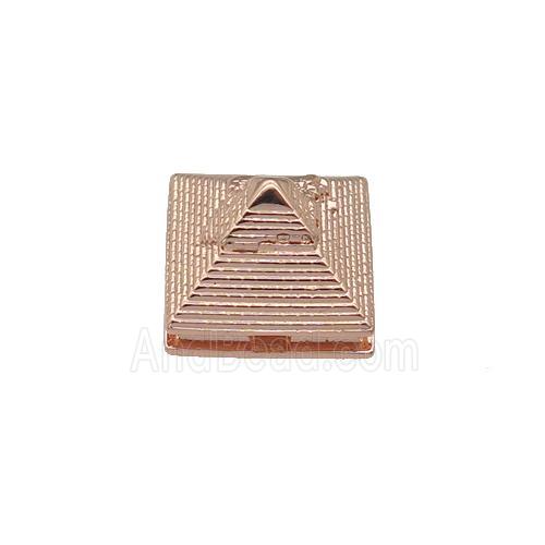coppery Pyramid charm beads, rose gold