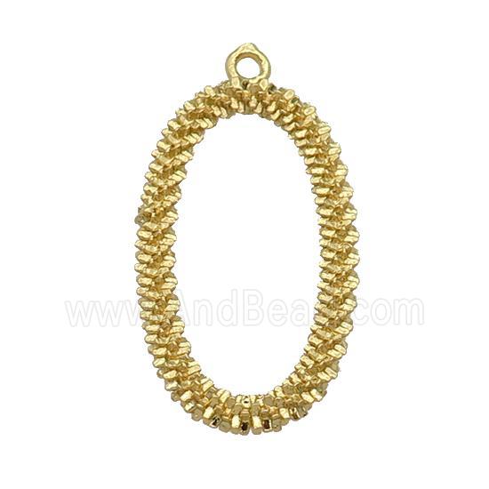 copper oval pendant, gold plated
