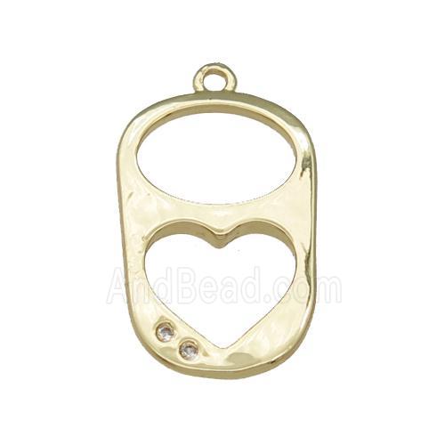 soda cap pop copper pendant Charm paved zircon, gold plated