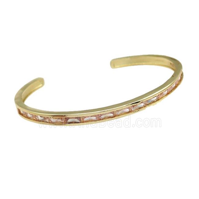 copper Bangles paved champagne zircon, gold plated