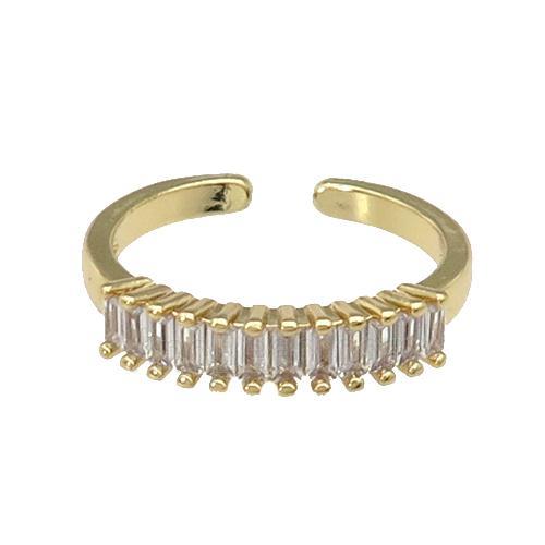 copper Rings paved zircon, gold plated