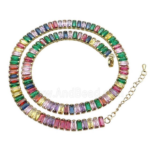 copper Bracelet paved zircon, multicolor, gold plated