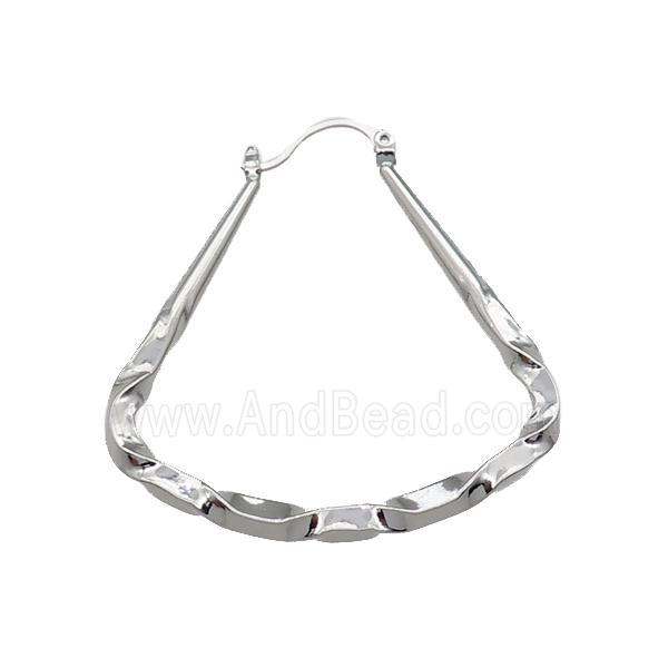 copper leaveback Earring, platinum plated