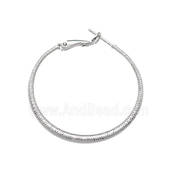 copper Hoop Earring, platinum plated