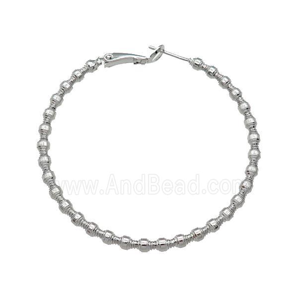 copper Hoop Earring, platinum plated