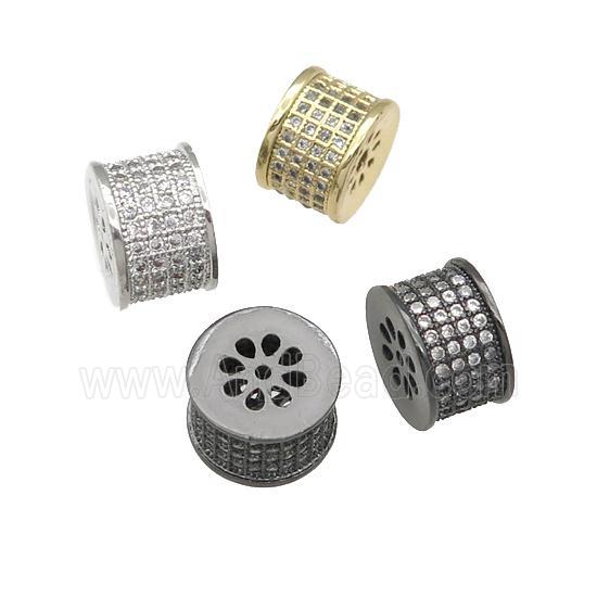 copper tube spacer beads paved zircon, mixed