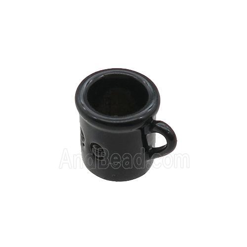 copper CoffeeCup pendant with black fire lacquered
