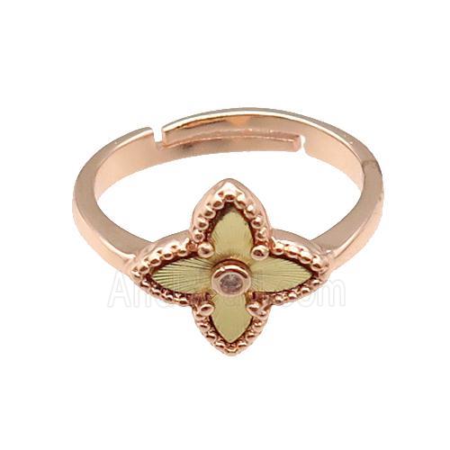 copper Star Ring, adjustable, rose gold