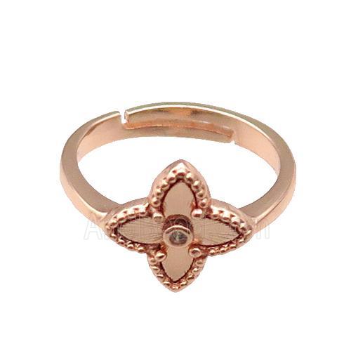 copper Star Ring, adjustable, rose gold