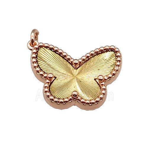 copper Butterfly pendant, gold plated