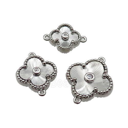 copper Clover connector, platinum plated