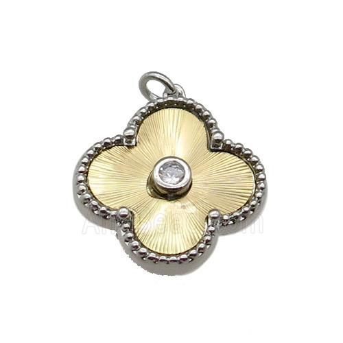 copper Clover pendant, gold plated