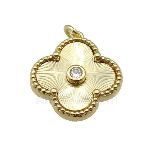 copper Clover pendant, gold plated