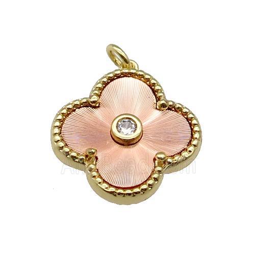 copper Clover pendant, rose gold