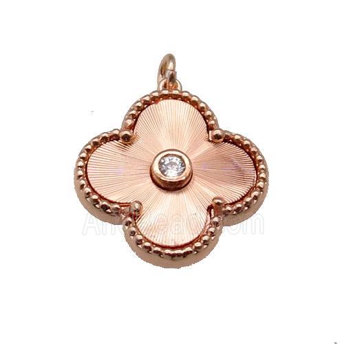 copper Clover pendant, rose gold