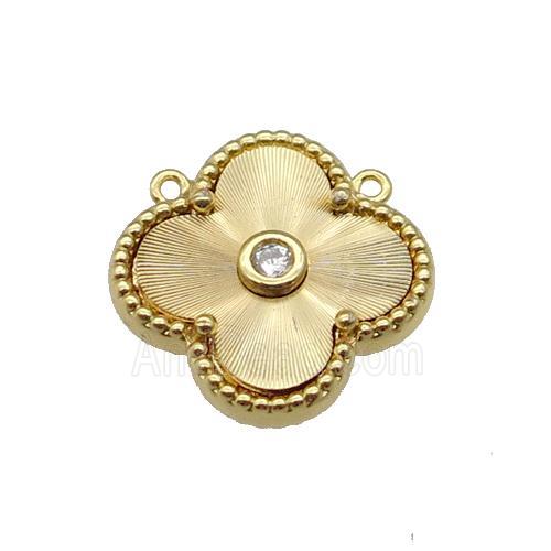 copper Clover pendant, gold plated