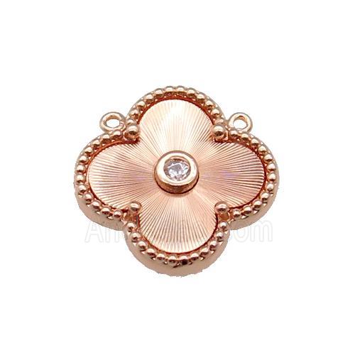 copper Clover pendant, rose gold