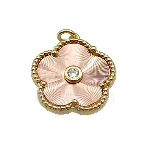 copper Flower pendant, rose gold