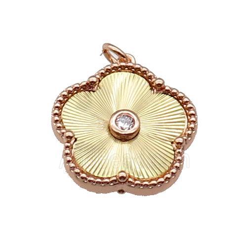 copper Flower pendant, gold plated