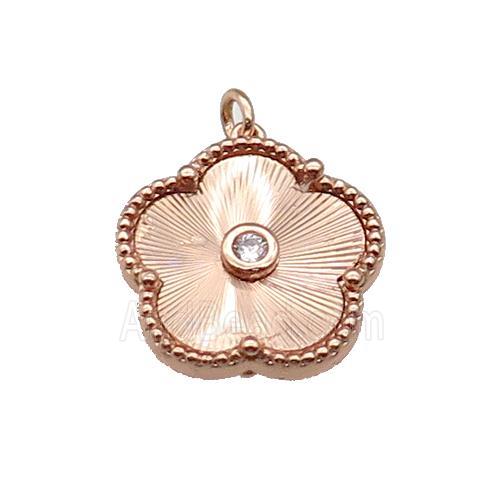 copper Flower pendant, rose gold